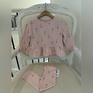 🩰 2T Pink Baby Toddler Ballet Print Pajamas Set NWT